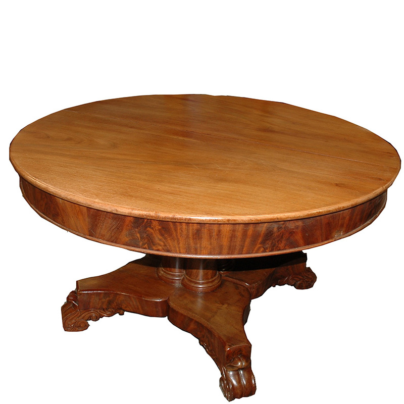 Victorian Round Solid Mahoghany Table w/2 leaves, 49.5 Round - $1500