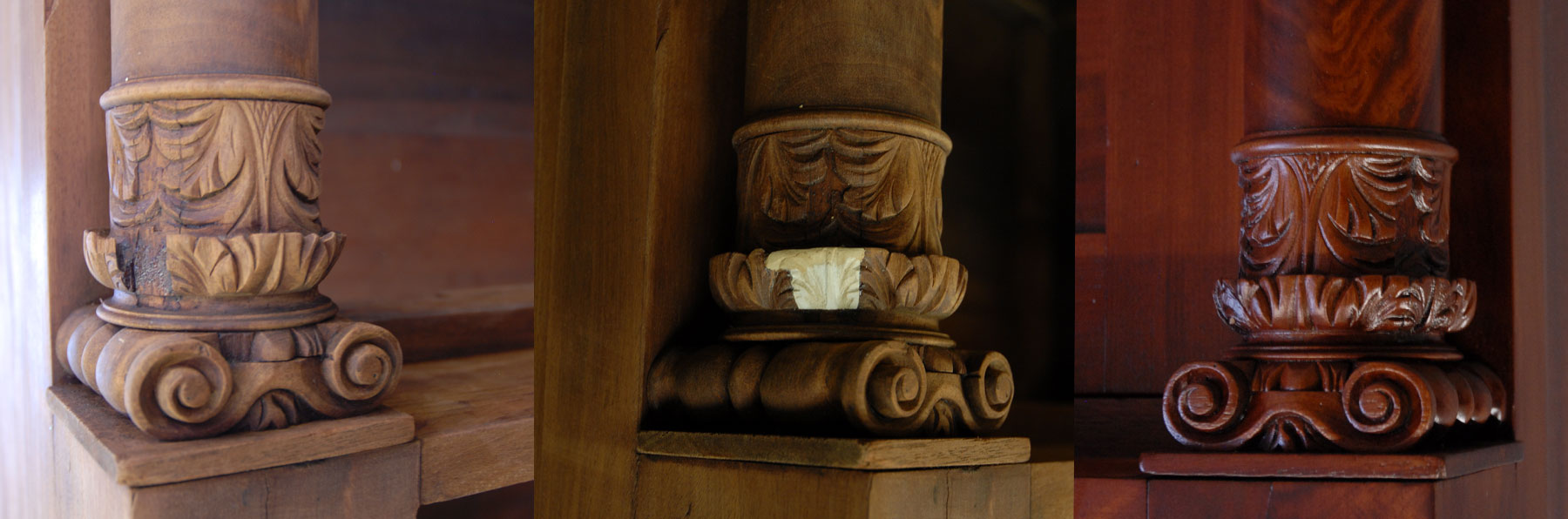 detailed view of Antique furniture repair